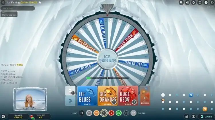 Overview of ice fishing gamble game